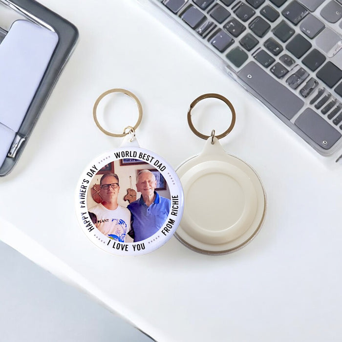 Father's Day Personalized Button Keychain